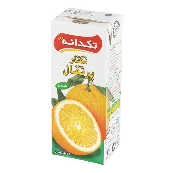 آب پرتقال 200 میلی‌لیتری تکدانه