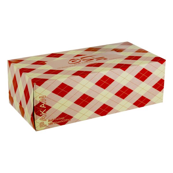 دستمال کاغذی طرح یاسمین بنفشه دو لایه 150 برگ پاکان