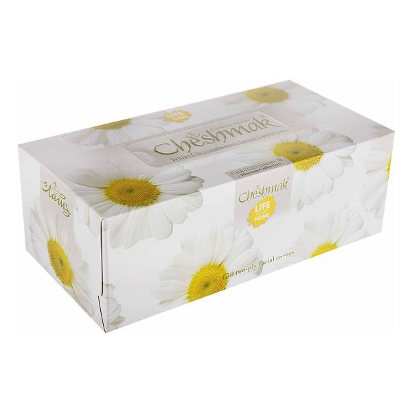 دستمال کاغذی مینا سفید دو لایه 150 برگ چشمک