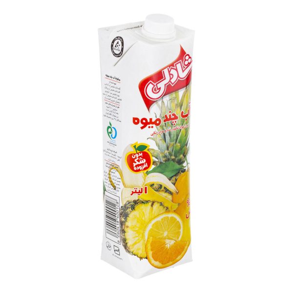 آبمیوه چند میوه بدون شکر 1 لیتری شادلی