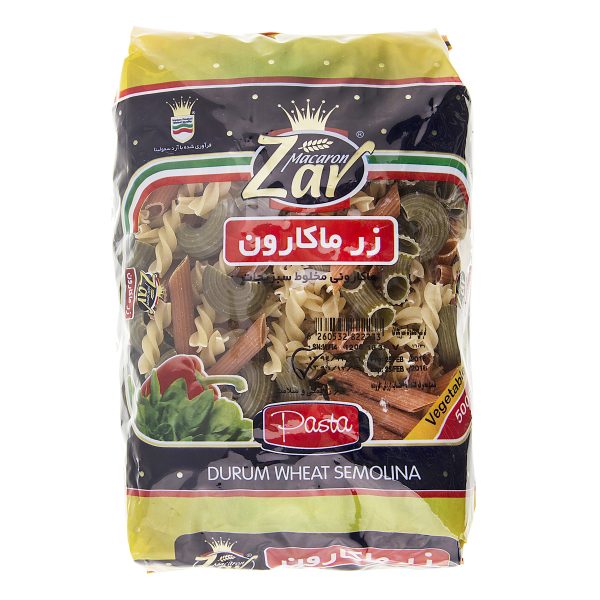 ماكارونی فرمی مخلوط سبزیجات 500 گرمی زرماكارون