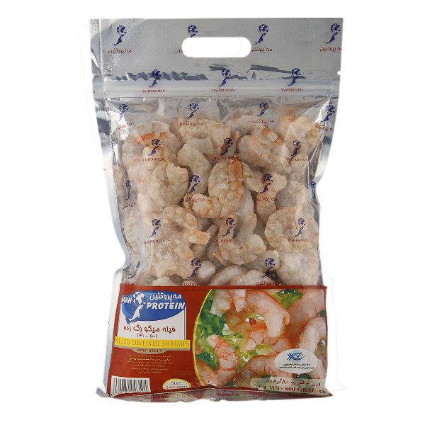 فیله میگو رگ‌زده سایز (50-41) 800 گرمی مه‌پروتئین