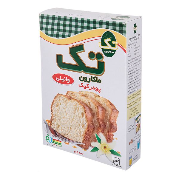 پودر کیک وانیلی 500 گرمی تک‌ماکارون
