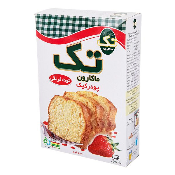 پودر کیک توت فرنگی 500 گرمی تک‌ماکارون
