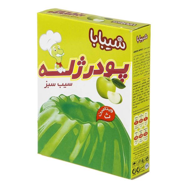 پودر ژله سیب سبز ویتامین ث 100 گرمی شیبابا
