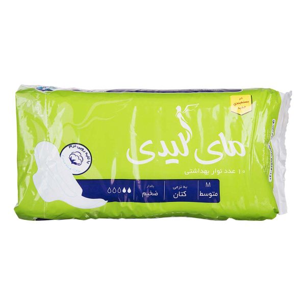 نوار بهداشتی بالدار ضخیم متوسط 10 عددی مای‌لیدی