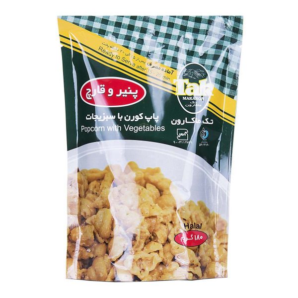 ماکارونی با طعم پنیر و قارچ 180 گرمی تک‌ماکارون