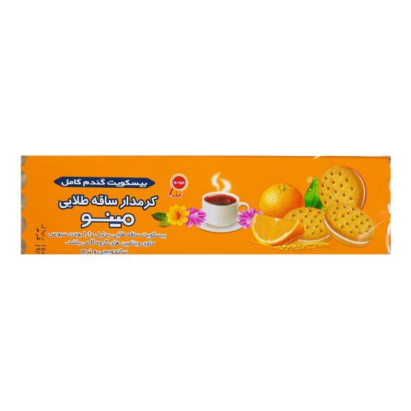 بیسکویت ساقه طلایی کرمدار با طعم پرتقال 192 گرمی مینو