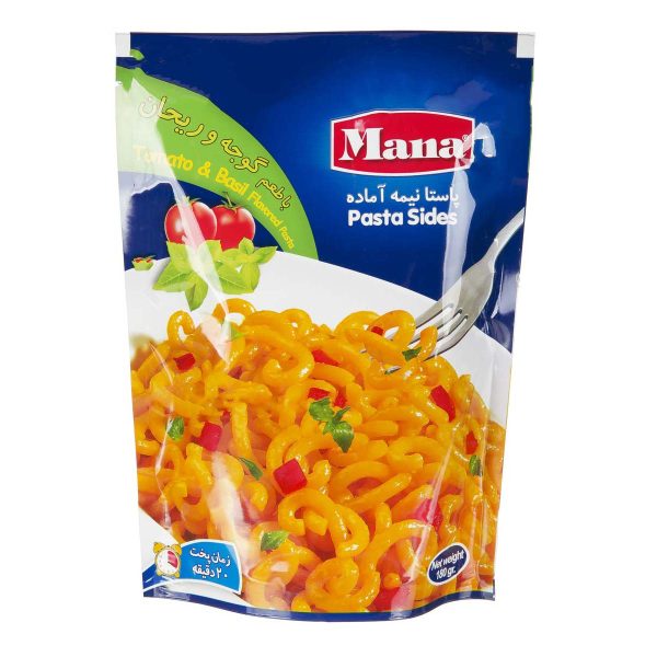 پاستا نیمه آماده با طعم گوجه و ریحان 180 گرم مانا