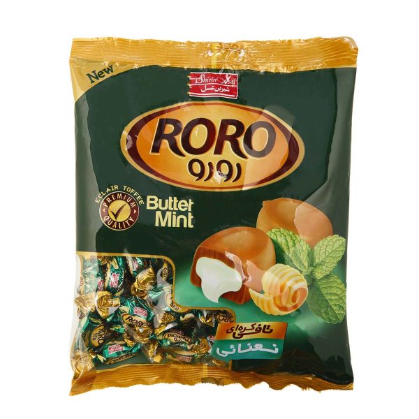 تافی کره‌ای نعنایی رورو 450 گرمی شیرین‌عسل