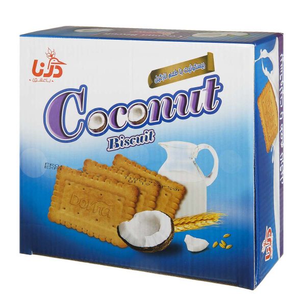 بیسکویت نارگیلی جعبه ای 650 گرمی درنا
