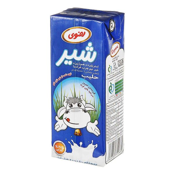 شیر فرادما 2.5 درصد چربی 200 میلی‌لیتری رضوی