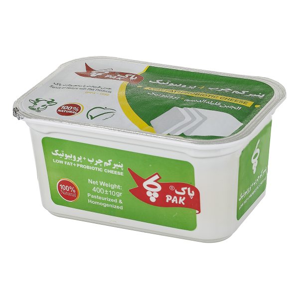 پنیر کم چرب پربیوتیک 400 گرمی پاک