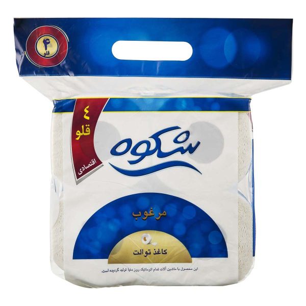 دستمال توالت 3 لایه  4 رول شکوه