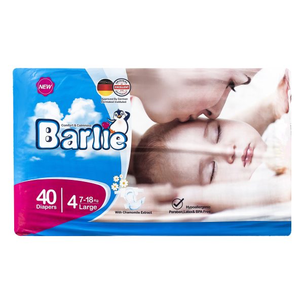 پوشک بچه سایز 4 (7-18 کیلوگرم) 40 عددی بارلی