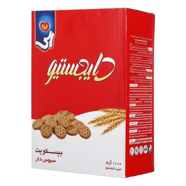 بیسکویت سبوس دار دایجستیو 1000 گرمی لینا