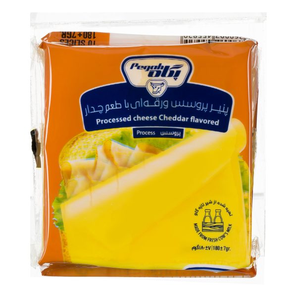 پنیر پروسس ورقه ای با طعم چدار 180 گرمی پگاه