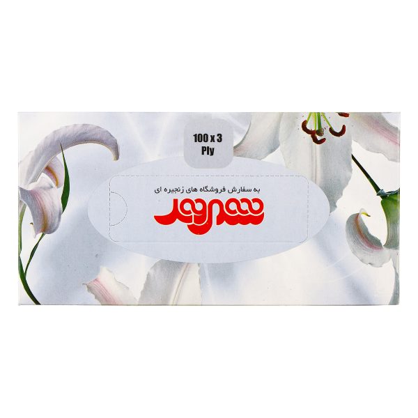 دستمال کاغذی طرح تیشو سفید سه لایه 100 برگ بلاندکس به سفارش  شهروند