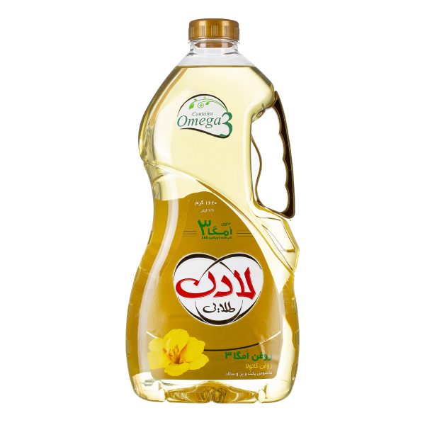 روغن مایع کانولا مخصوص پخت و پز و سالاد حاوی امگا سه 1800 میلی لیتری لادن طلایی