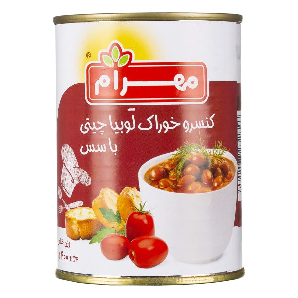کنسرو خوراک لوبیا چیتی با سس 400 گرمی مهرام