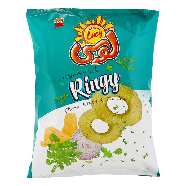 اسنک رینگی پنیر و پیاز جعفری 75 گرمی لوسی