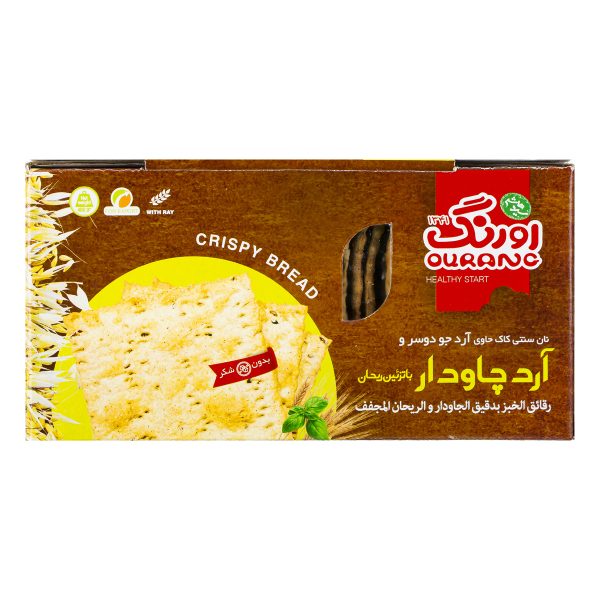 نان سنتی کاک حاوی آرد جو دوسر و آرد چاودار با تزیین ریحان 400 گرمی اورنگ