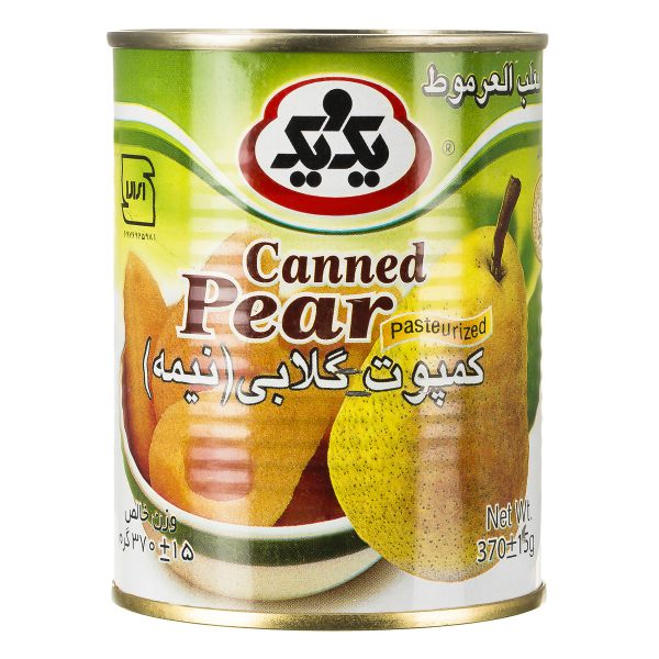 کمپوت گلابی نیمه 370 گرمی یک و یک