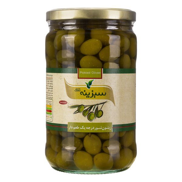 زیتون شور درجه یک طعم دار 700 گرمی سبزینه تک
