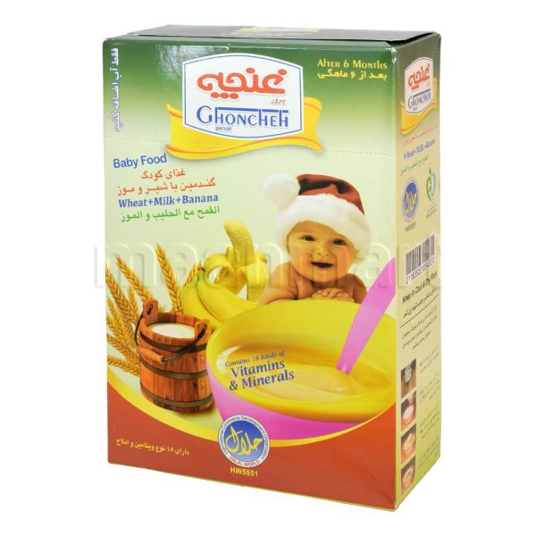 غنچه غذای کودک گندمین با شیر موز ۴۰۰ گرمی