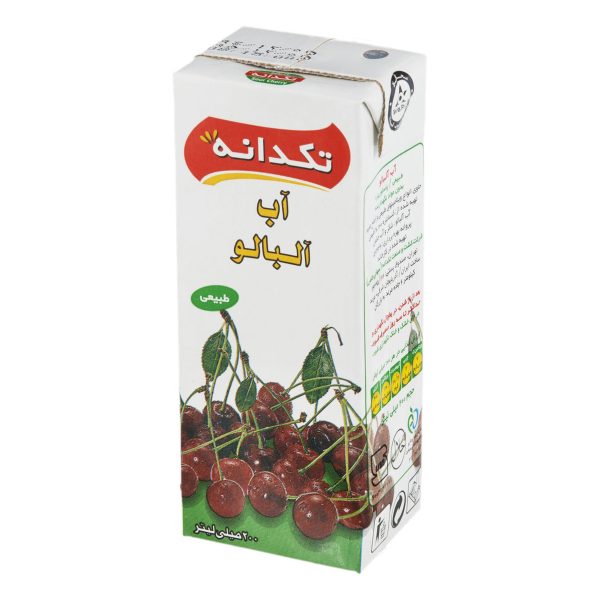 آب آلبالو 200 میلی‌لیتری تکدانه