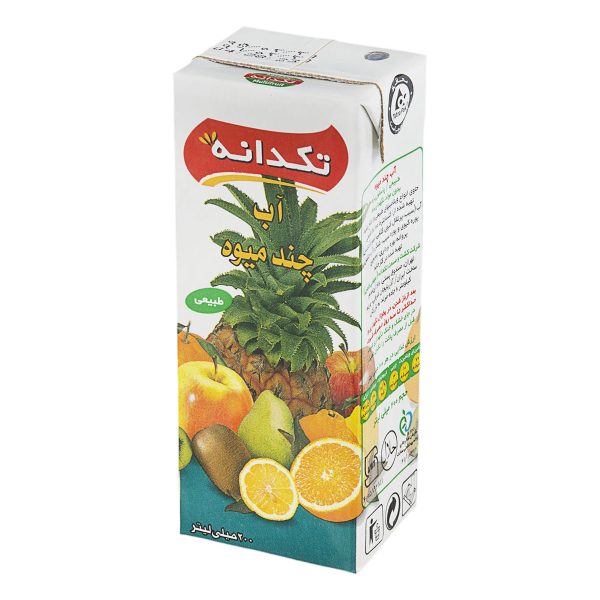 آب چند میوه 200 میلی‌لیتری تکدانه