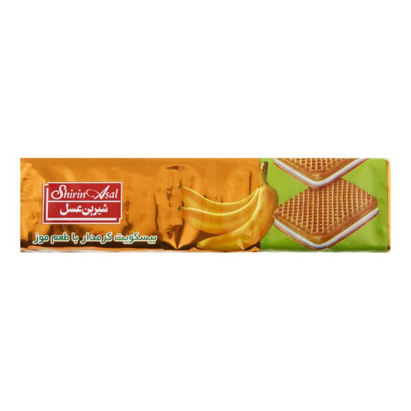 بیسکویت کرمدار موز ۱۲۰ گرمی شیرین عسل