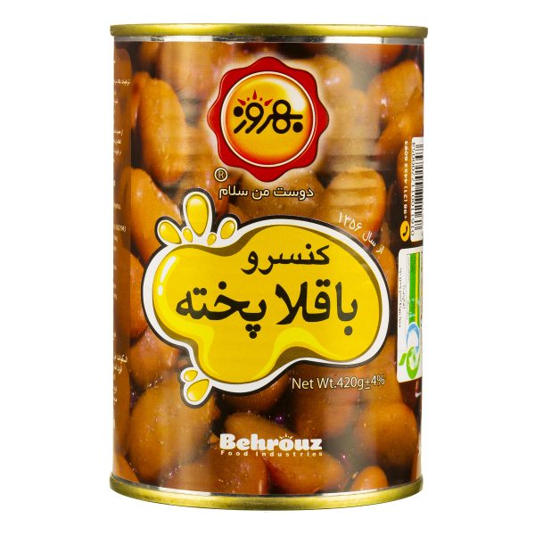 بهروز کنسرو باقلا پخته ۴۲۰ گرمی