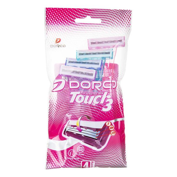Dorco دورکو TOUCH تاچ تیغ ۳ لبه پاکتی ۴ عددی مخصوص بانوان