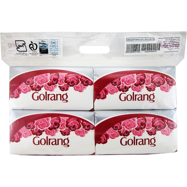 بسته 4 عددی دستمال کاغذی اقتصادی سافت (بسته بندی نایلونی) گلرنگ 250 برگ