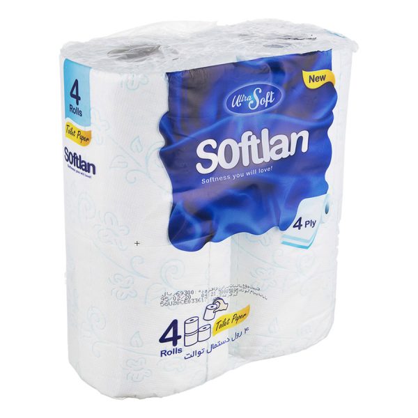 دستمال توالت 4 لایه سافتلن 4 رول