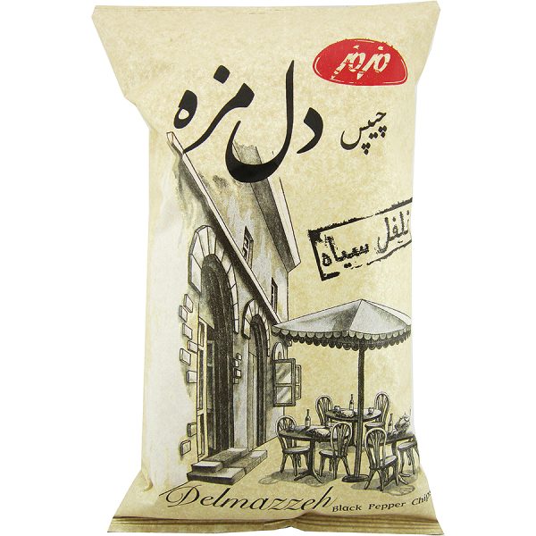 چیپس دل مزه سنتی با طعم فلفل سیاه مزمز ۹۰ گرمی