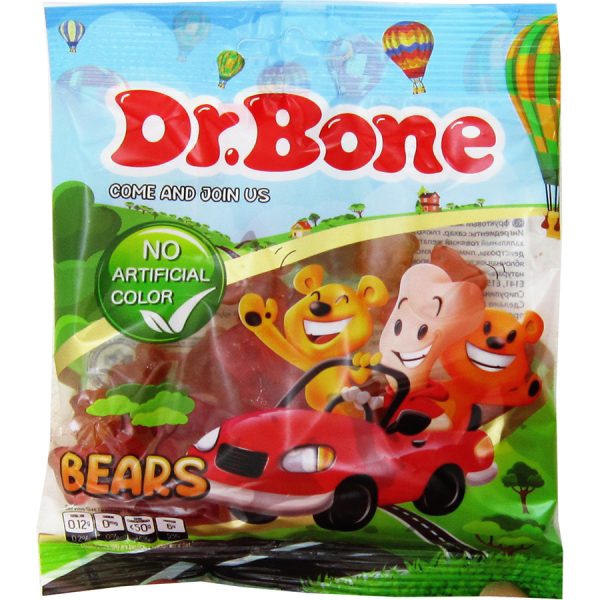 پاستیل عروسک خرسی BEARS دکتر بن Dr.Bone با رنگ طبیعی 85 گرمی