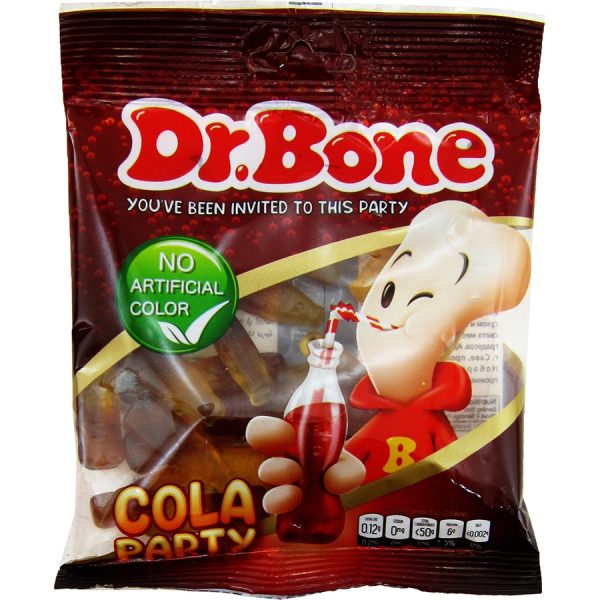 پاستیل با طعم کولا COLA PARTY دکتر بن Dr.Bone با رنگ طبیعی 85 گرمی