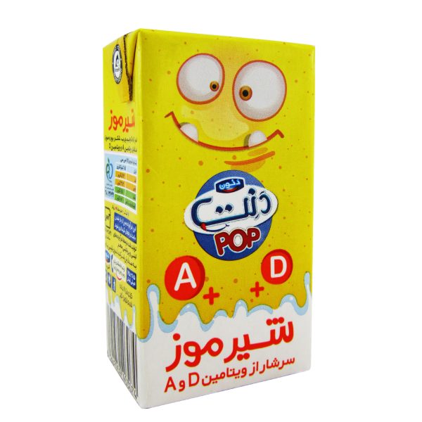 شیر موز غنی شده با ویتامین A و D دنت Danette پاپ 125 میلی لیتری