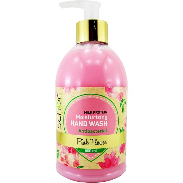 مایع دستشویی کرمی آنتی باکتریال Pink Flawer پینگ فلاور صورتی schon شون 500 میلی لیتری