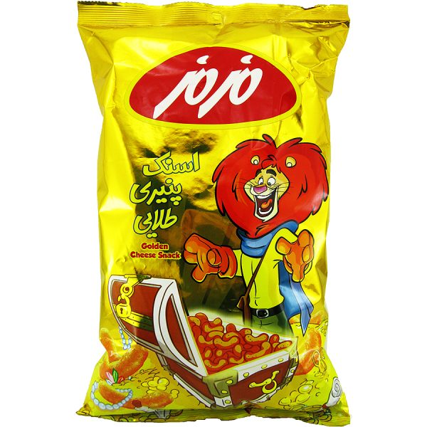 اسنک(پفک) پنیری طلایی حاوی ویتامین C و گروه B مزمز 190 گرمی