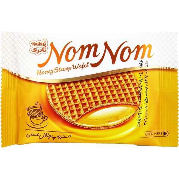 استروپ وافل عسلی (شیرینی مغزدار) نام نام Nom Nom نادری 37 گرمی