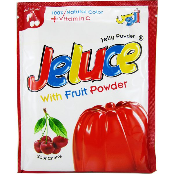 پودر ژله آلبالو حاوی ویتامین C و رنگ طبیعی Jeluce ژلوس 135 گرمی
