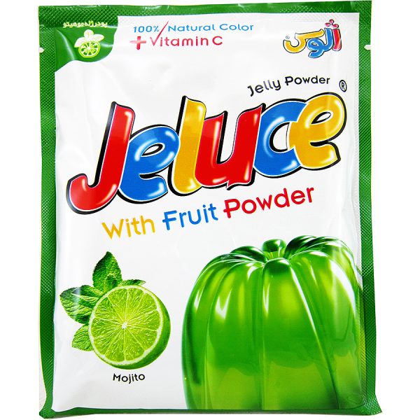 پودر ژله موهیتو حاوی ویتامین C و رنگ طبیعی Jeluce ژلوس 135 گرمی