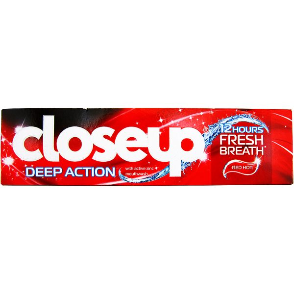 خمیر دندان ژل کلوز آپ CloseUp قرمز مدل DEEP ACTION RED HOT تیوب 125 گرمی