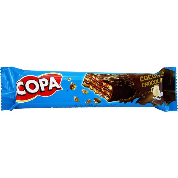 ویفر با کرم نارگیلی و روکش کاکائویی COPA کوپا 32 گرمی